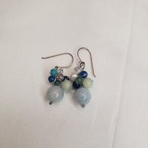 Sterling Silver Gemstone Dangle Earrings